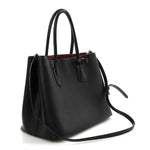 Saffiano Cuir Large Double Bag Black Fuoco