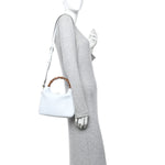 Softy Wonka Textured Dollar Calfskin Small Diana Shoulder Bag Pale Blue