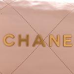Shiny Calfskin Quilted Small Chanel 22 Light Pink