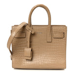 Calfskin Crocodile Embossed Nano Sac De Jour Brown