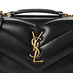 Lambskin Chevron Quilted Mini LouLou Black