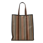 E-Canvas Stripe Book Tote Tan Archive Beige