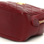 Calfskin Quilted CC Small Vanity Case Dark Red