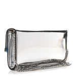Metallic Mirror Fabric Emmie Clutch Bag Silver