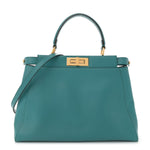 Vitello Morgan Fabric Jacquard Pequin Medium Peekaboo Iconic Satchel Lago Tobacco Black