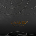 Caviar Quilted Jumbo Double Flap Dark Grey
