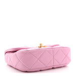 Lambskin Quilted Mini Lacquered Chain Flap Pink