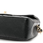 Lambskin Quilted Mini Rectangular Flap Black