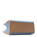 Denim Jacquard Vitello Grace FF 1974 Small Fendi Sunshine Shopper Tote Denim Sand
