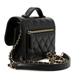 Caviar Quilted Business Affinity Clutch With Chain Black