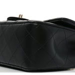 Lambskin Quilted Mini Rectangular Flap Black