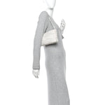 Calfskin Maxi Intrecciato Cassette Pouch On Strap Chalk