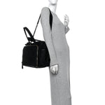 Nylon Quilted Diaper Tote Bag Black