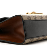 GG Supreme Monogram Calfskin Small Padlock Shoulder Bag Beige Black Cuir