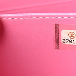 Caviar Quilted Filigree Vanity Clutch With Chain Pink Light Blue Green