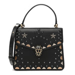 Calfskin Studded Serpenti Forever Top Handle Black