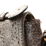 Metallic Pebbled Lambskin Paddington Satchel Grey
