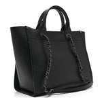 Caviar Small Studded Deauville Tote Black