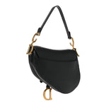 Grained Calfskin Saddle Bag Black