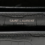 Calfskin Crocodile Embossed Medium Monochrome Monogram Sunset Black