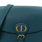 Grained Calfskin Medium Bobby Flap Steel Blue