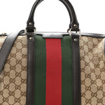 Monogram Selleria Calfskin Vintage Web Medium Boston Dark Brown