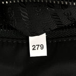Re-Nylon Saffiano Pocket Double Snap Buckle Shoulder Bag Black