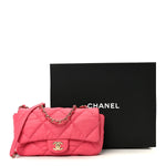 Calfskin Quilted Medium Bubbly Flap Pink