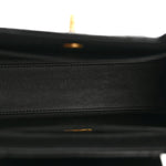 Shiny Aged Calfskin Quilted Nano Kelly Shopper Black