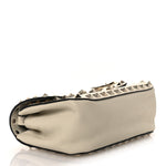 Vitello Small Rockstud Flip Lock Crossbody Bag Light Ivory