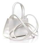 Vegan Leather Small Shopping Bag White