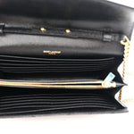 Grain De Poudre Matelasse Chevron Monogram Chain Wallet Black