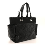 Coated Canvas Quilted Large Paris Biarritz Tote Black