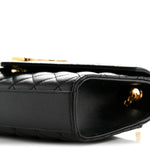 Grain De Poudre Textured Mixed Matelasse Triquilt Small Monogram Satchel Black