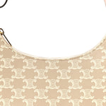 Canvas Calfskin Ava Triomphe Shoulder Bag Grege