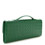 Nappa Intrecciato Long Andiamo Top Handle Clutch Jungle