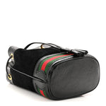 Suede Patent Web Mini Ophidia Bucket Bag Black