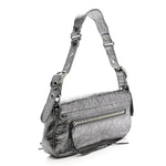 Metallic Agneau Arena Small Le Cagole Sling Bag Silver