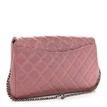 Caviar Quilted Clutch With Chain Flap Purple