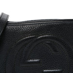 Pebbled Calfskin Small Soho Disco Bag Black
