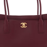 Calfskin Archetype Small Shopping Tote Dark Burgundy