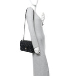 Lambskin Quilted Pearl Studded Flap Black