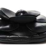 Lambskin Mini Camellia Bouquet Clutch With Chain Black