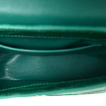 Shiny Super Supple Calfskin Crocodile Embossed Small XX Flap Stretch Bag Jade