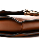 Suede Calfskin Small Faye Shoulder Bag Tobacco