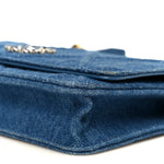 Denim Quilted Chanel 19 Wallet On Chain WOC Blue