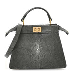 Stingray Shiny Nappa Petite Peekaboo I SEE U Satchel Verde Inglese