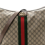GG Supreme Monogram Web Ophidia Half Moon Hobo Brown