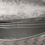 Metallic Lambskin Intrecciato Long Andiamo Top Handle Clutch Silver