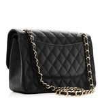 Caviar Quilted Jumbo Double Flap Black